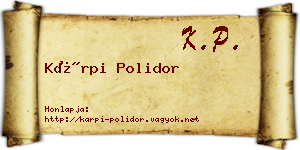 Kárpi Polidor névjegykártya
